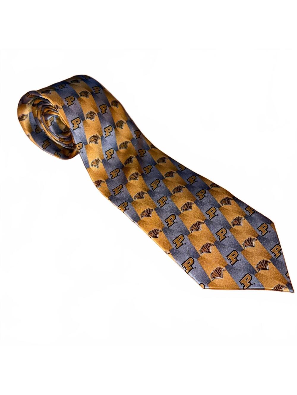 Vintage Eagles Wings Purdue University Boilermakers Pattern 100% Silk Tie NWT - Picture 6 of 7